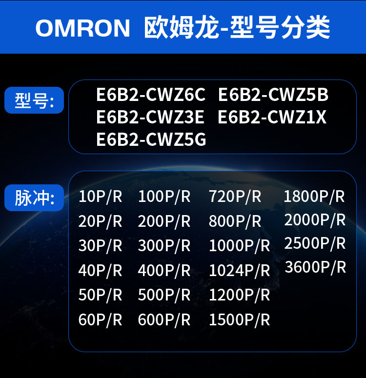 全新E6B2-CWZ6C 512P/R欧姆龙型编码器512线 外径40mm实心轴6mm - 图0