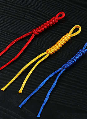 西藏手工编织虫草结多色结绳车挂