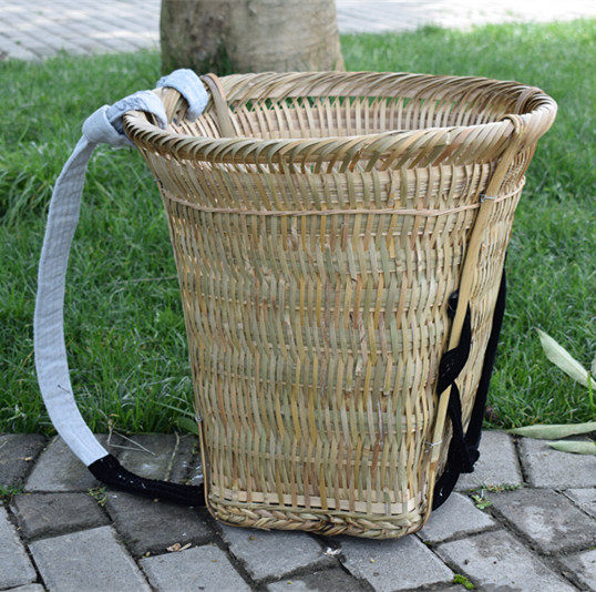 包邮纯手工编织塑料竹背篓买菜采摘茶收纳舞蹈影视道具成人背筐,淘宝优惠券,粉丝福利购,淘宝优惠卷