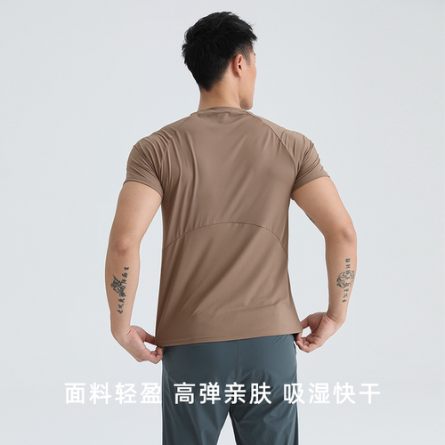 SOSOLEMON春夏季训练男跑步徒步运动速干衣短袖健身修身透气排汗 - 图2