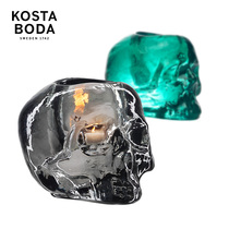 KOSTA BODA imported crystal glass Skull skull head candle base creative personality table decoration candle holder swing piece