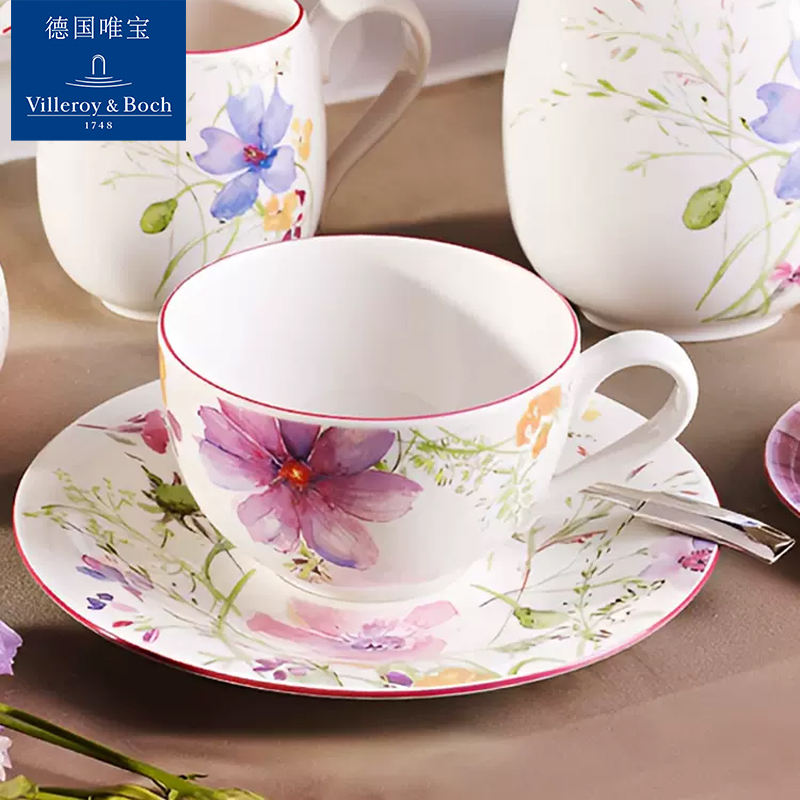 villeroyboch德国唯宝进口茶具套装咖啡杯碟陶瓷家用粉色紫色迷情 - 图2