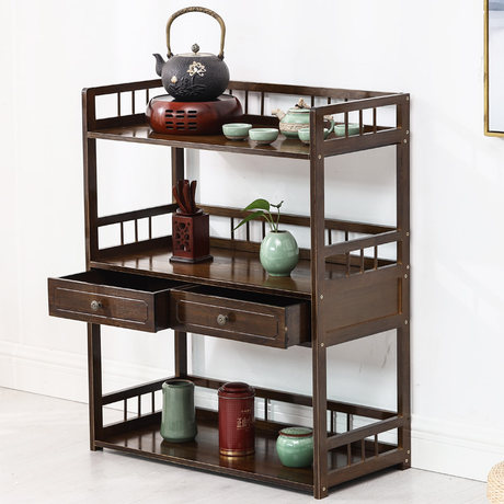 Simple Chinese Tea Cabinet Shelf Living Room Floor Small Antique Ornaments Tea Tea Shelf Display Cabinet Shelf