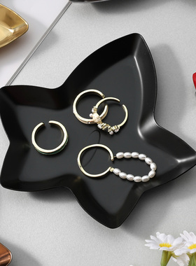 INS风金属不锈钢枫叶形状托盘