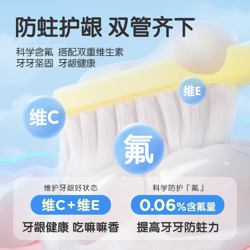 青蛙王子儿童牙膏水果味含氟牙刷套装婴幼儿防蛀宝宝3一6一12以上