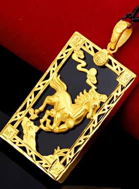 霸气风男士仿真黄金吊坠