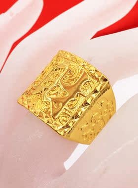 越南沙金霸气风活口男士戒指