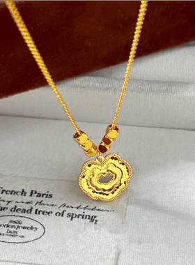 镀24K黄金新款女士 爆闪方糖珠碎冰冰如意锁 精致时尚沙金锁骨链