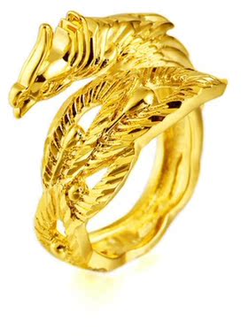 霸气风情侣沙金戒指