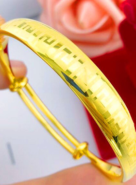 越南沙金时尚风印花经文手镯