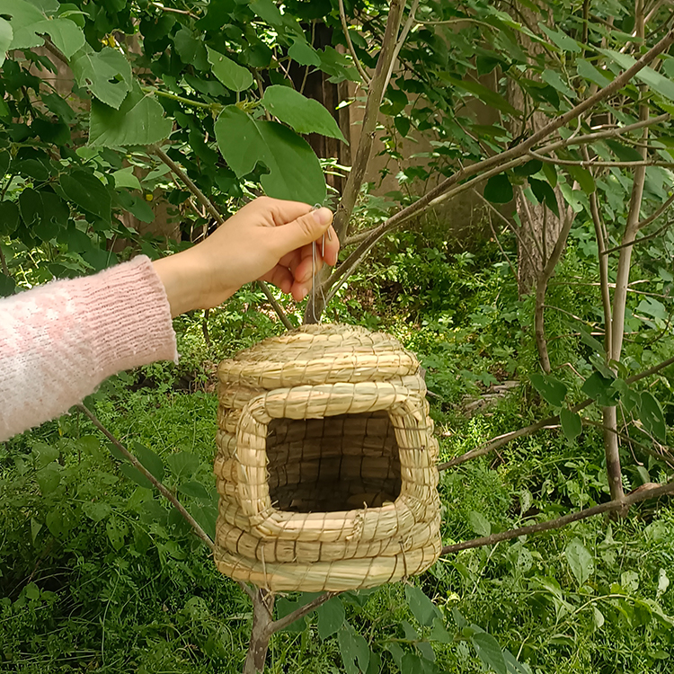 娇凤鹦鹉稻草窝繁殖孵化保暖城堡鸟窝鸟巢冬天保温悬挂式虎皮用具 - 图0