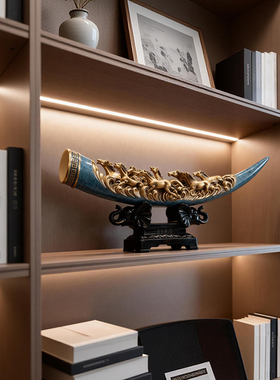 昶晟环保树脂中式办公室象牙摆件