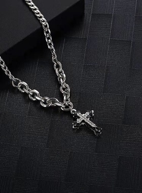 十字架古巴钛钢项链全店拍三付二