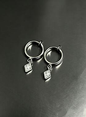 四爪棱形无耳洞耳夹男生小众精致高级感弹簧免打孔耳环潮流气质男