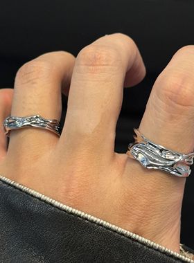 褶皱纹不规则戒指男女同款