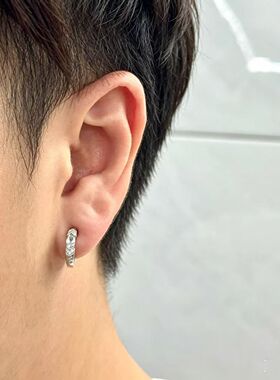 男生无耳洞耳夹高级感精致单只痞帅复古风免打孔耳环螺纹耳饰男款