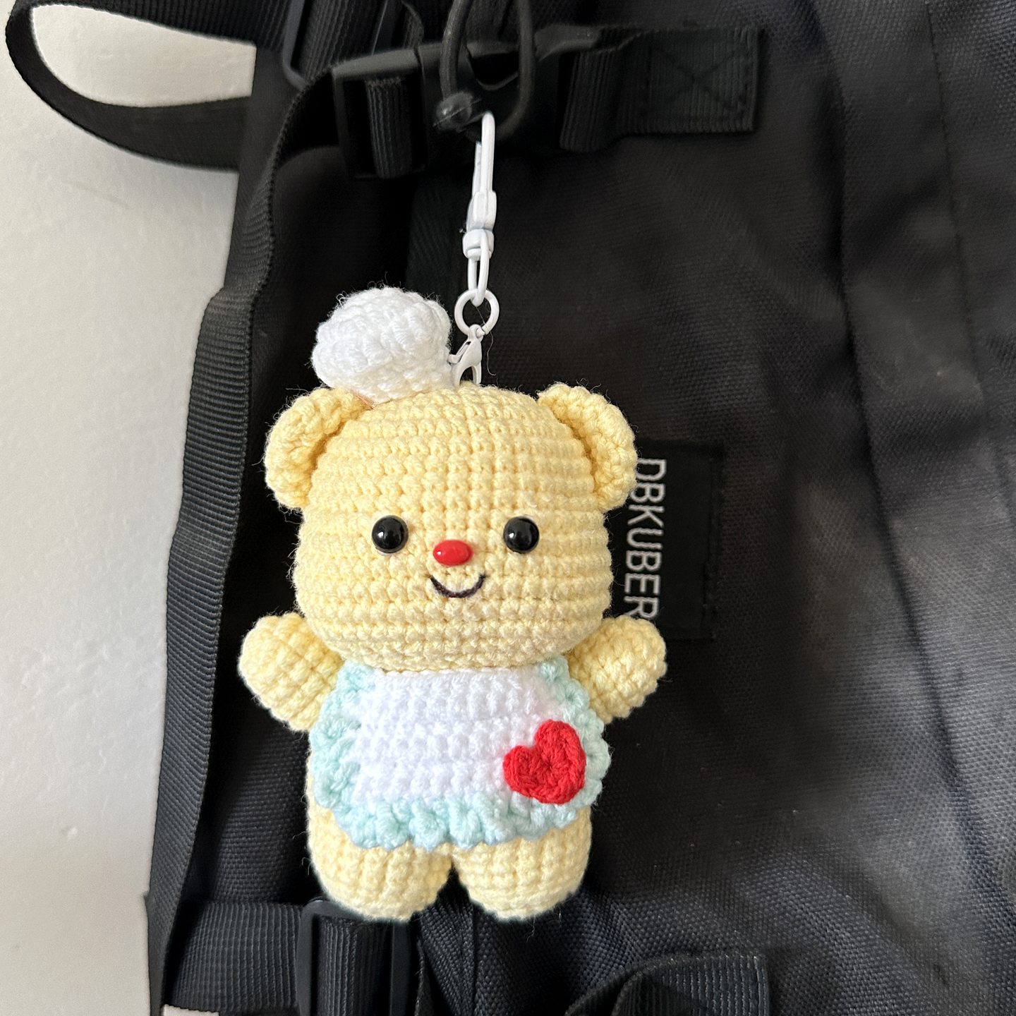 DIY手工黄油小熊玩偶钩织毛线编织材料包钥匙扣挂件熊送朋友礼物 - 图1