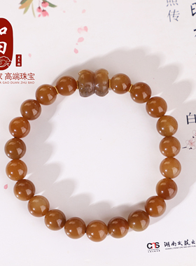 正品新疆和田玉且末糖单圈手串