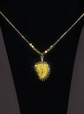 真金电镀高级感双面榴莲锁骨链个性设计感颈链韩版气质网红项链女