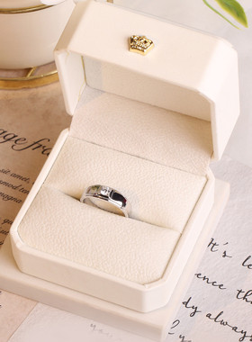 新款仿真男戒镶钻实心闭口钻石宽版男士戒指结婚仪式道具饰品