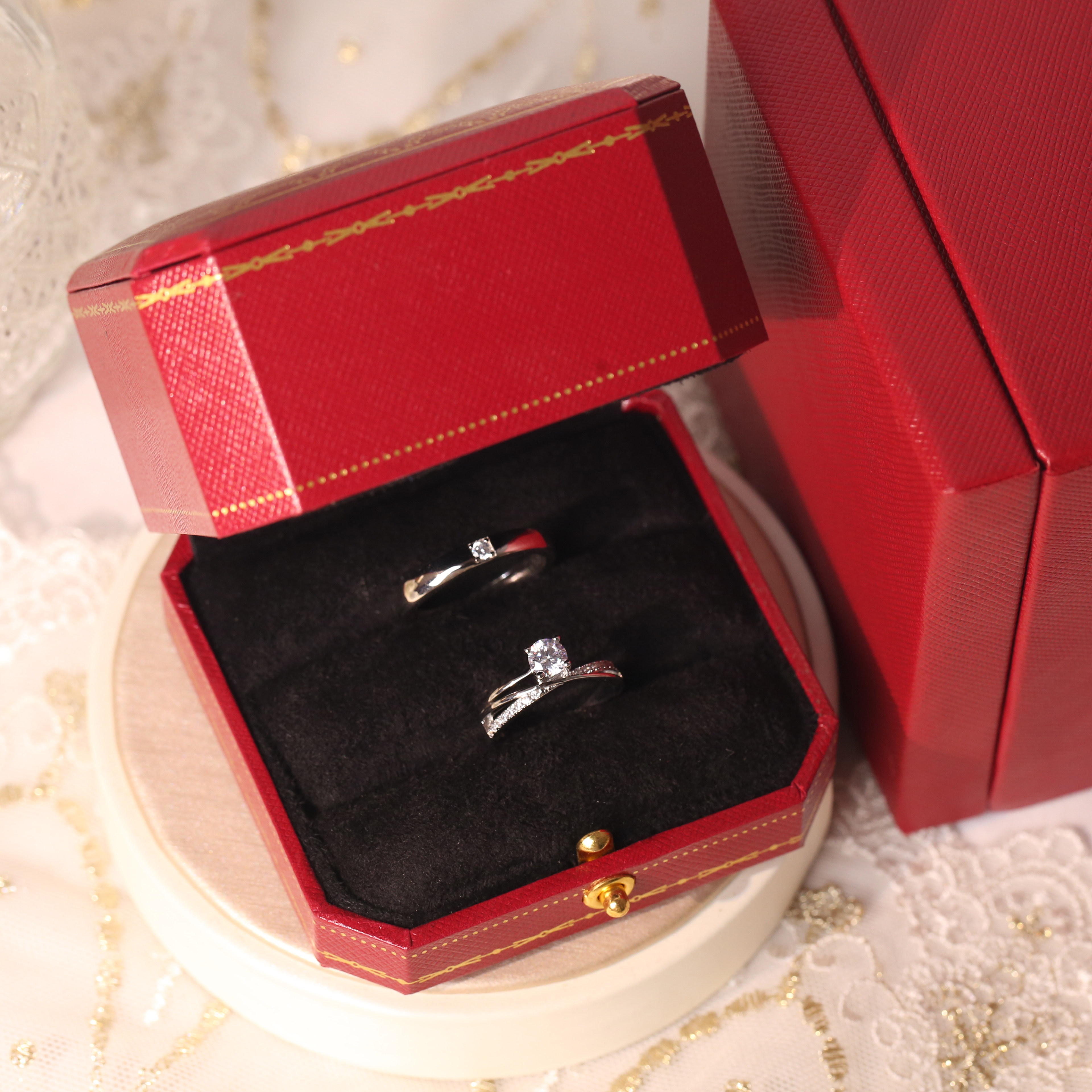 50分仿真钻戒情侣结婚对戒简约交叉女戒活口男戒指求仪式用的道具,淘宝优惠券,粉丝福利购,淘宝优惠卷