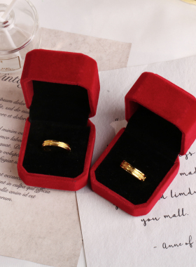 金店同款仿真沙金磨砂情侣对戒