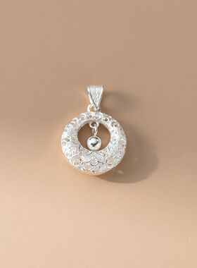 2026年新款花丝平安扣镂空项链吊坠子女正品灵动七夕吊坠礼物ins