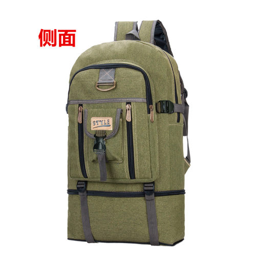 新款100L加高超大容量双肩包加厚帆布打工行李包男女户外旅行背包 - 图3