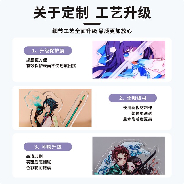 Acrylic stand-alone animation customization peripherals