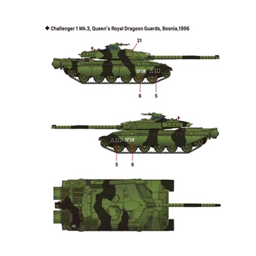 铸造模型爱德美拼装坦克 13426英国挑战者1Mk.3主战坦克 1/72-图1