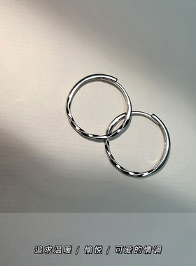 S925纯银开口素银细圈戒指个性冷淡风简约饰品小众设计麻花食指戒