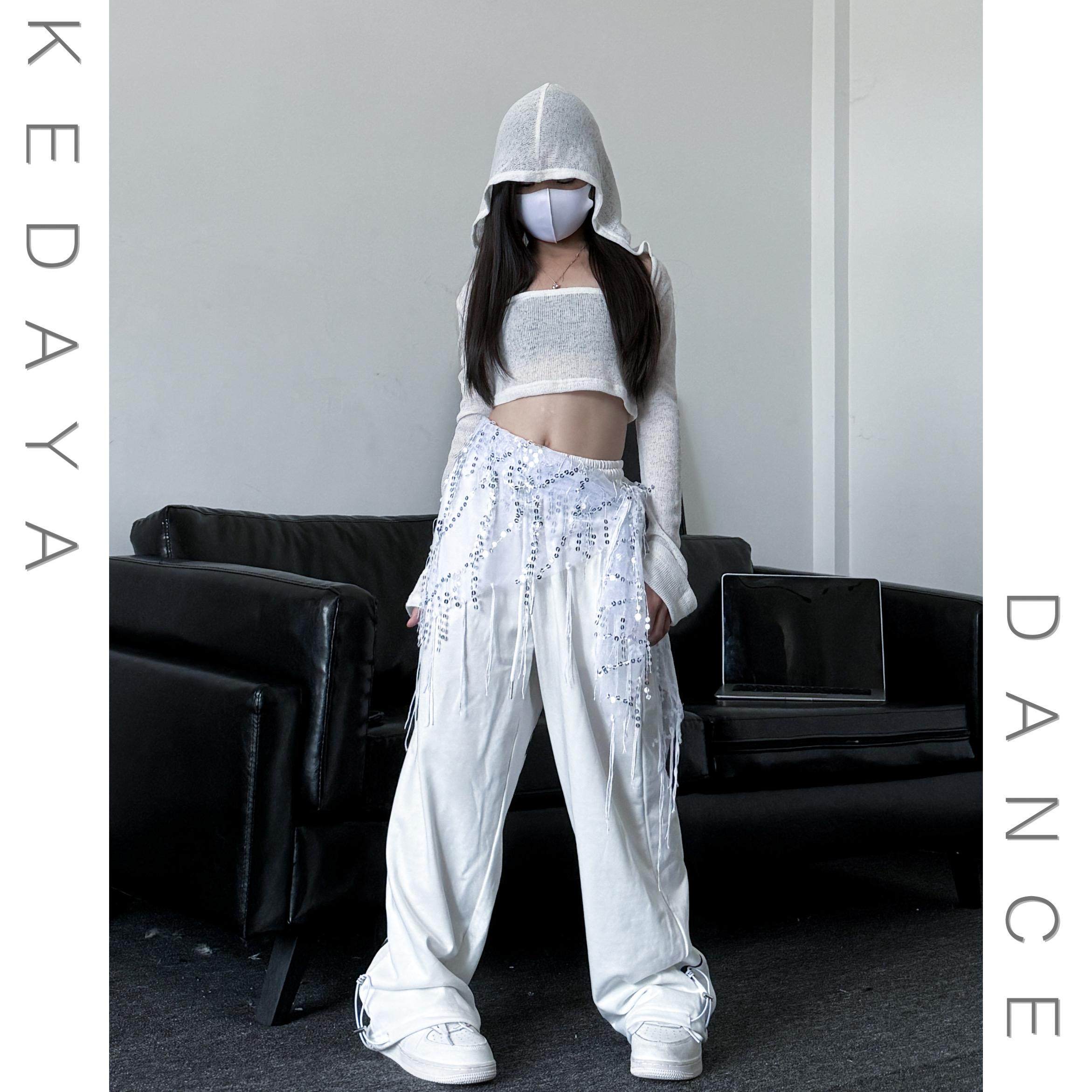 潮酷女童露脐连帽罩衣宽松束脚纯棉卫裤套装少儿爵士舞女团演出服,淘宝优惠券,粉丝福利购,淘宝优惠卷