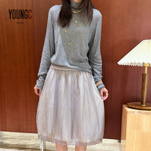 COTEMP 法莱堆堆领宽松毛线长袖羊毛打底衫女 秋季新品 YOUNGC - 图0