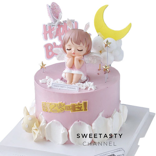 安妮公主蛋糕装饰摆件兔耳朵女孩生日烘焙装扮周岁网红翅膀小天使 - 图3