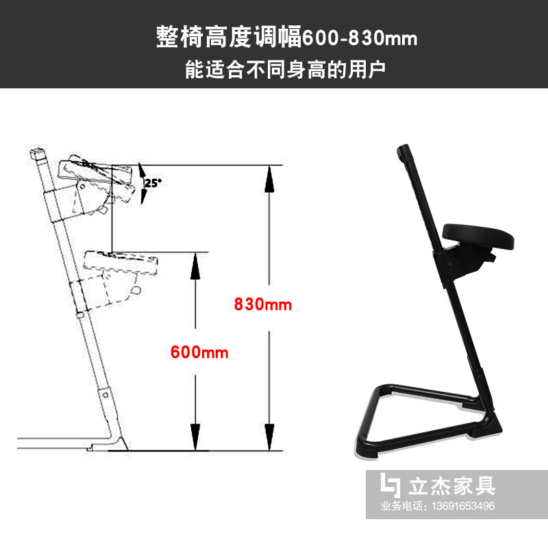 立杰站靠椅生产线员工椅子实验室维修员长期站立工作抗疲劳站立椅 - 图1