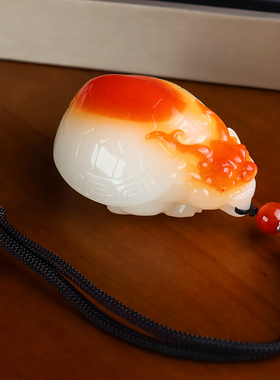 天然和田玉龙龟手把件籽料