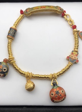 diy纯银古法小财神隔珠编织吊坠