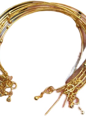 s925纯银古法银万能手镯可穿珠子的针式手链手环diy饰品配件