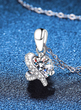 S925银镀18K金PT950铂金镶嵌莫桑石吊坠宇宙之星锁骨链D色女项链