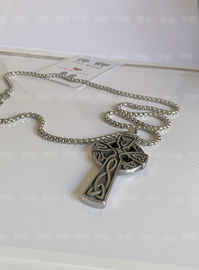 Martin同款十字架项链黑色钛钢