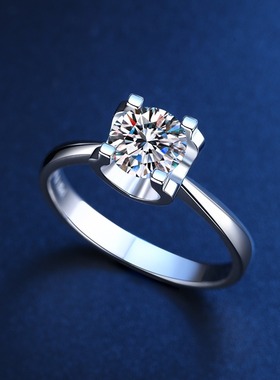 其他女s925轻奢巨闪莫桑钻戒指