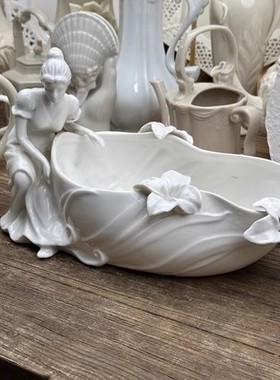 〓直播特卖〓高温白瓷雕花手捏天使精灵陶瓷娃娃摆件烛台合辑