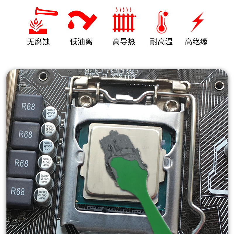 高导GD66 GD900灰色导热高硅脂电脑CPU LED散热硅胶膏耐高温 - 图1