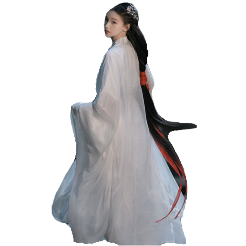 汉服女魏晋风直裾襦裙大袖衫仙气飘逸古风白色古装清冷系2025新款,淘宝优惠券,粉丝福利购,淘宝优惠卷