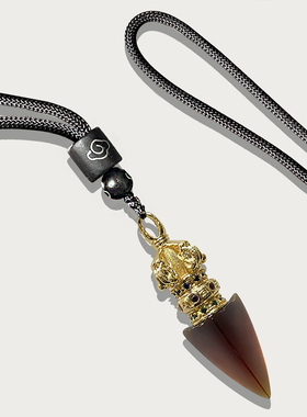 琉璃金刚杵藏式镶嵌宝石项链吊坠