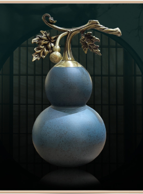 铜质藤枝葫芦新中式客厅玄关装饰