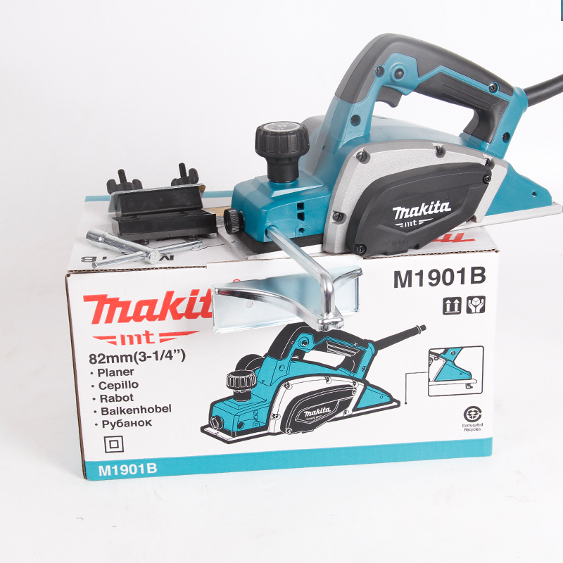 makita牧田M1901B电刨木工菜板电刨子500W大功率82MM家用木材2MM - 图3