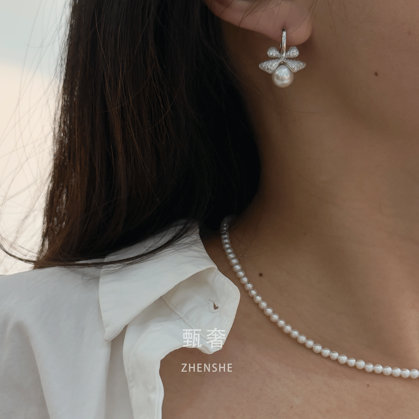 《耳际风语》复古甜美蝴蝶结天然珍珠耳扣气质时尚耳环925纯银,淘宝优惠券,粉丝福利购,淘宝优惠卷