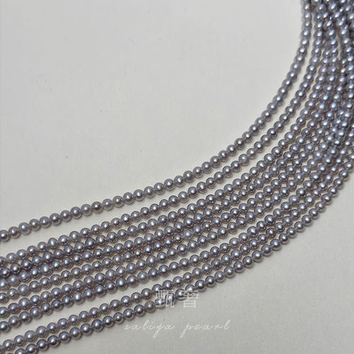 《隐月》3-4mm灰色天然淡水小珍珠项链锁骨链叠戴神器媲美真多麻 - 图2