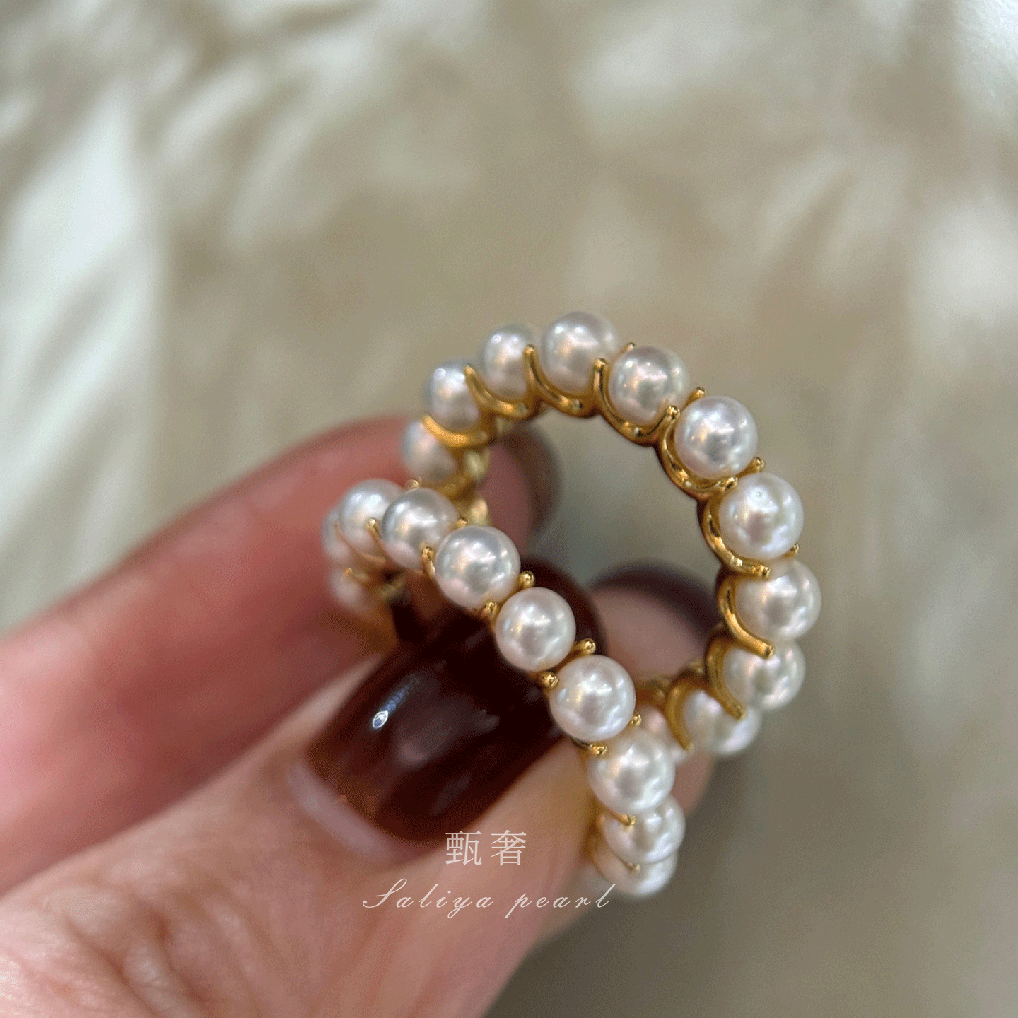 《月光曲》精工纯银极光淡水AK珍珠耳扣耳圈耳环高级感时尚耳饰女,淘宝优惠券,粉丝福利购,淘宝优惠卷